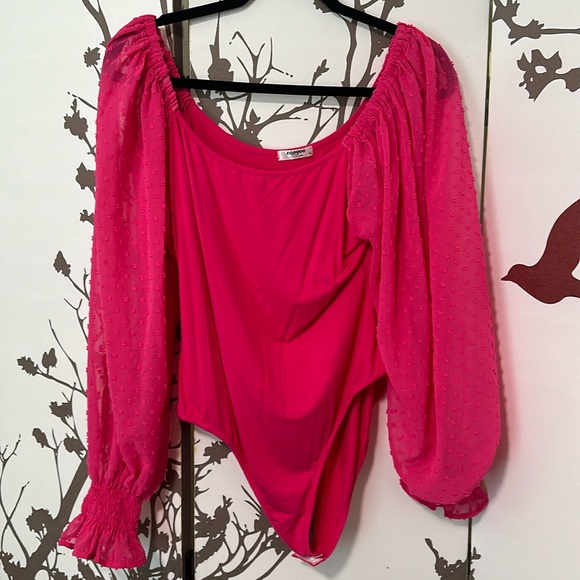 Zeagoo Women's Square Neck Puff Long Sleeve Bodysuit - Picture 1 of 4